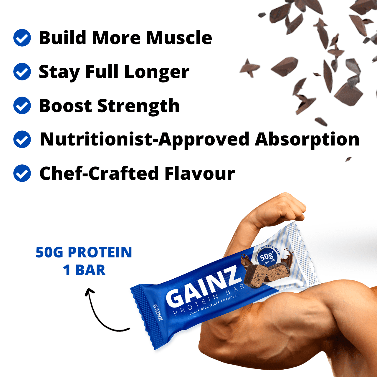 Milk Chocolate: 50G Protein Bar Bundle (Pack of 8 Bars)